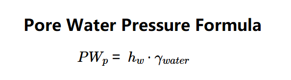 Pore Water Pressure Formula
