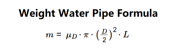 Weight of Seawater in a Pipe Formula